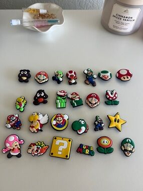 CROCS Super Mario Jibbitz Charms Set - Multicolor Nintendo Characters 25pcs